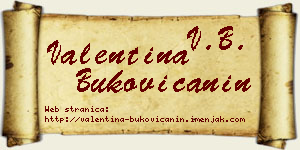 Valentina Bukovičanin vizit kartica